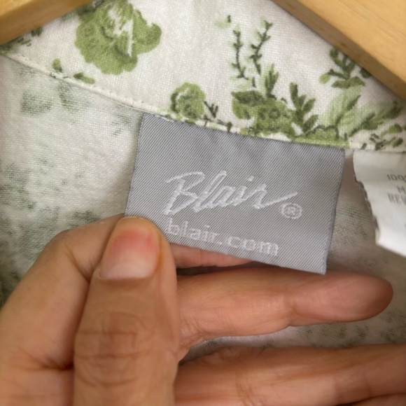 Blair vintage green floral button shirt - Picture 6 of 9